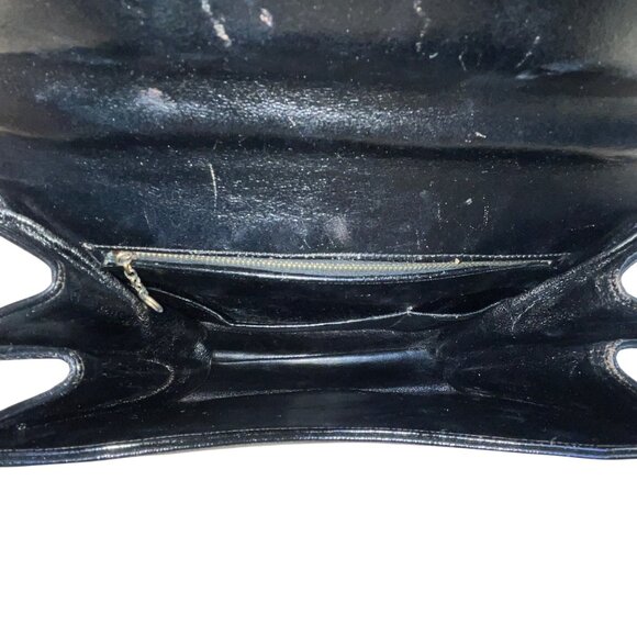 Vintage Igor Women’s Black Leather Gold Handle Structured Elegant Purse - Picture 4 of 10